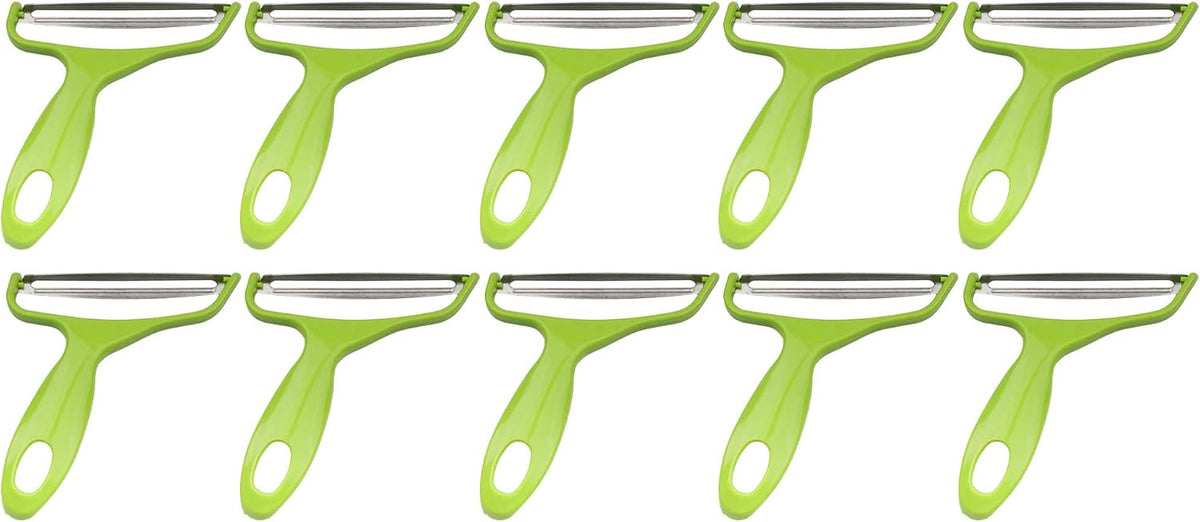 Y Shape 3-in-1 Serrated, Straight, Julienne Swiveled Multi-Blade Peeler - Green - 1 Peeler