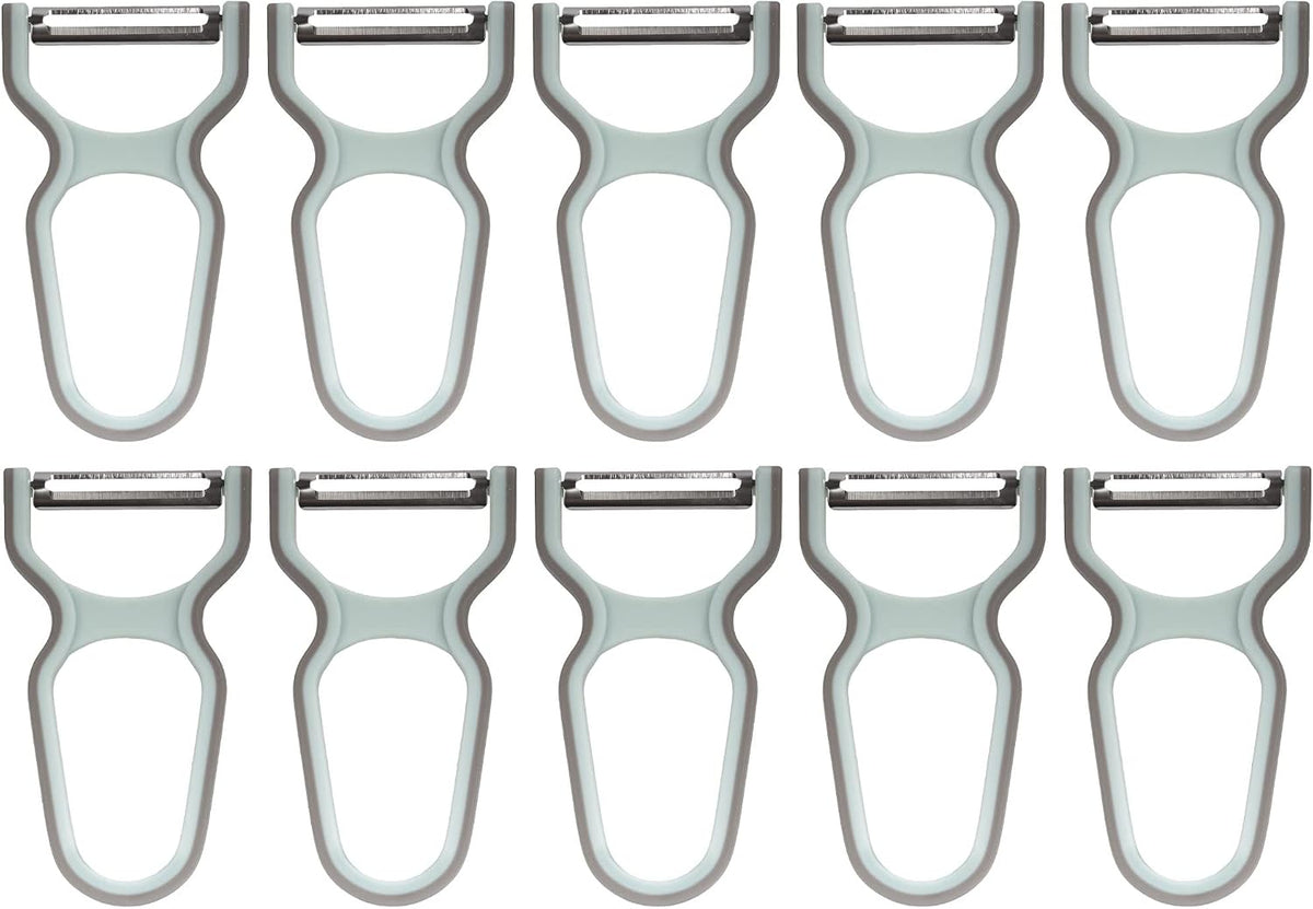 Y Shape 3-in-1 Serrated, Straight, Julienne Swiveled Multi-Blade Peeler - Green - 1 Peeler