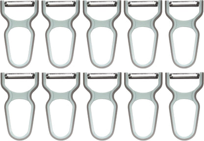 Y Shape 3-in-1 Serrated, Straight, Julienne Swiveled Multi-Blade Peeler - Green - 1 Peeler