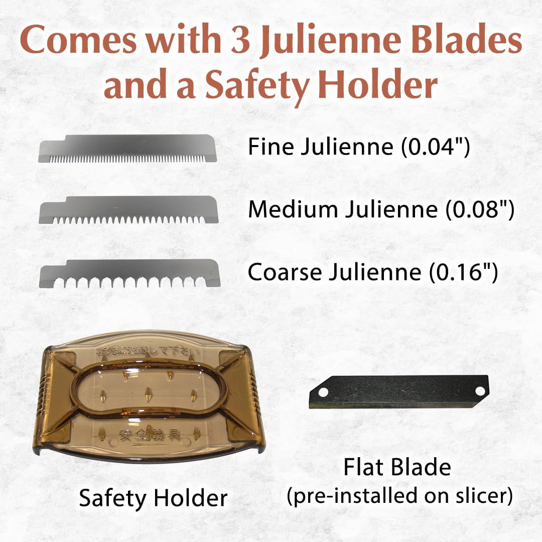 SAMURAI Slicer Japanese Mandoline Vegetable Slicer Made in Japan Adjustable Slice Thickness Stainless Steel Blade (Wide)