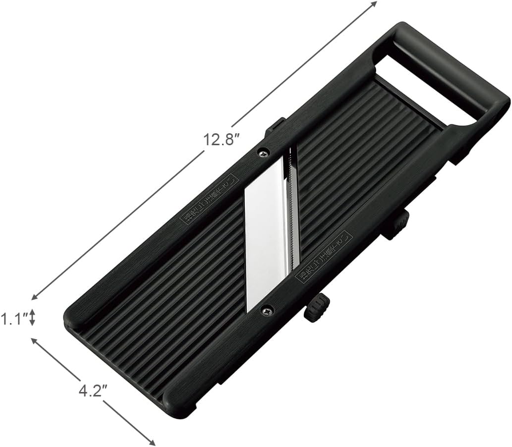 SAMURAI Slicer Japanese Mandoline Vegetable Slicer Made in Japan Adjustable Slice Thickness Stainless Steel Blade (Wide)