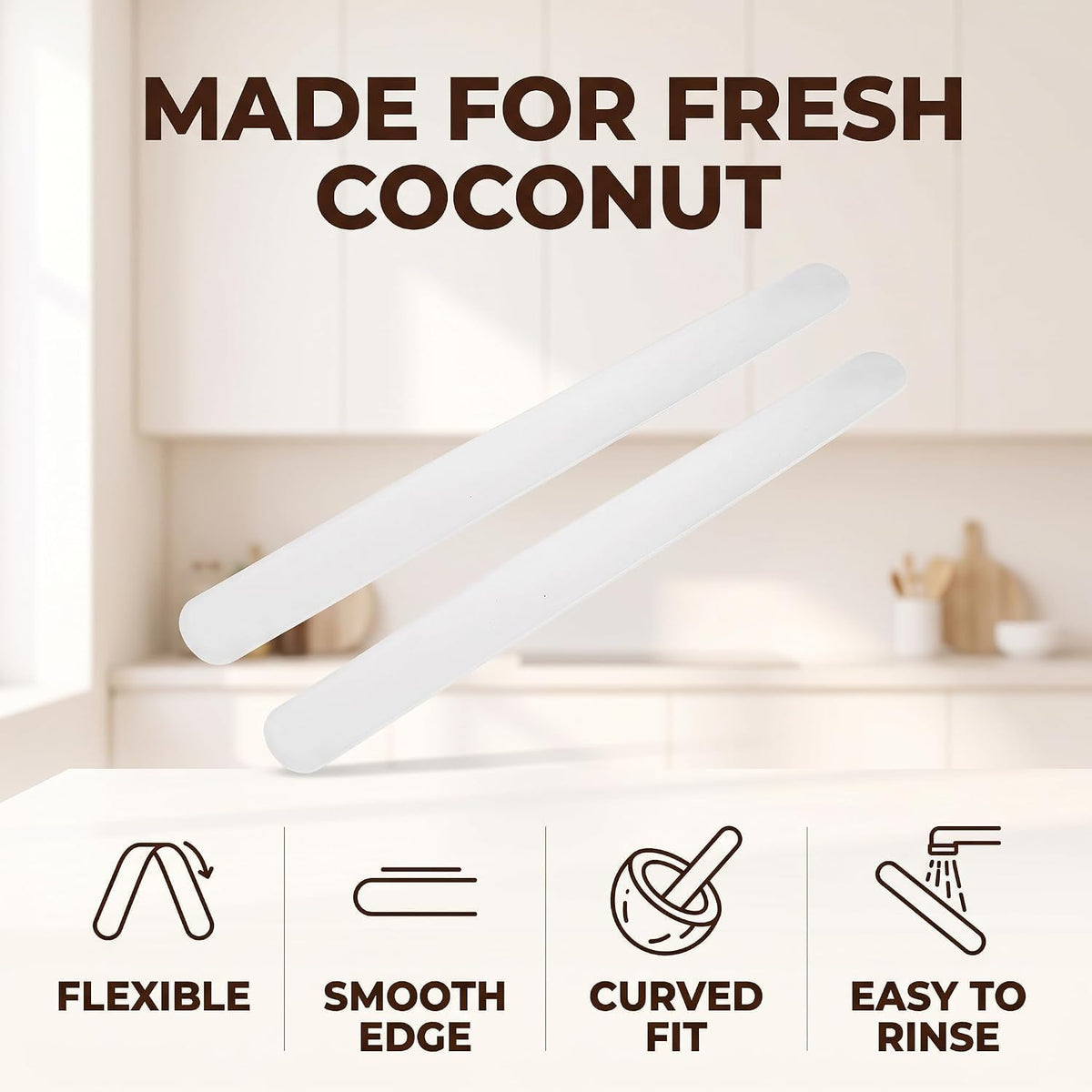 Meat Scraper,Soft and Flexible Coconut Egg Tools Kitchen Utensils and Gadgets for Coconut Lovers Melon Ballers Fruit and Vegetable Tools