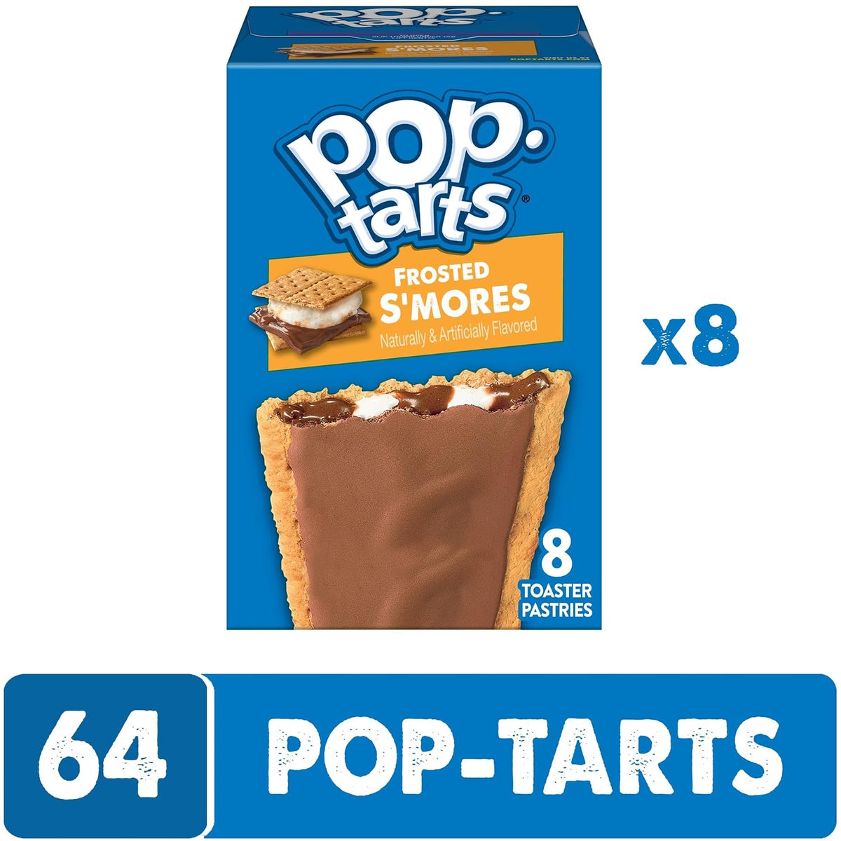 Toaster Pastries, Breakfast Foods, Kids Snacks, Frosted S'mores (8 Boxes, 64 )