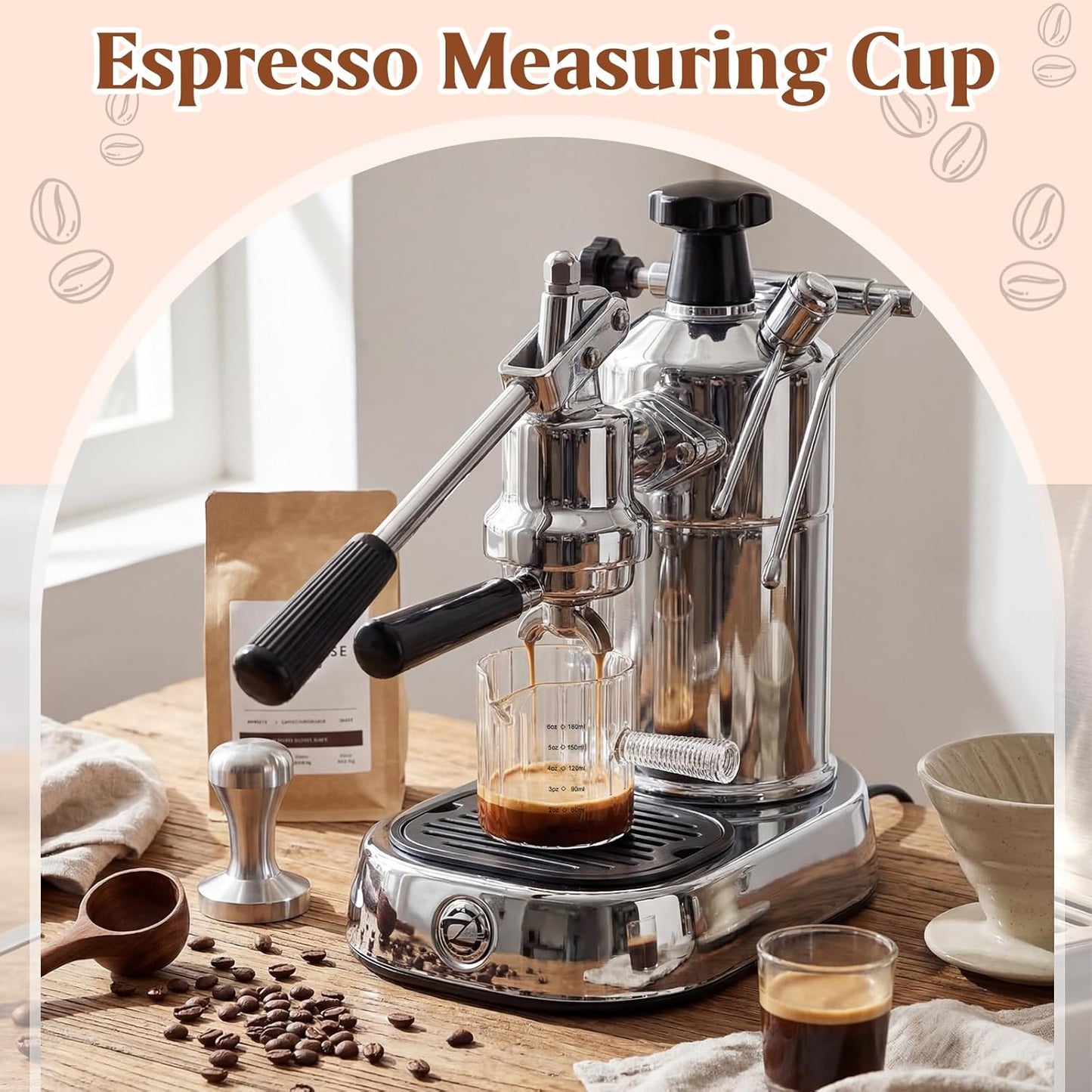 2 Pcs Espresso Cups, Espresso Shot Glasses with V-shaped Spouts and Handle, Small Cute Glass Measuring Cup, Milk Frothing Pitcher for Coffee Bar Accessories(4 OZ,Simple Style,Black)