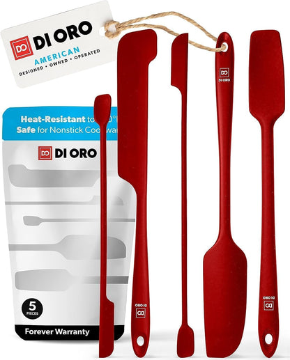 Silicone Jar Spatula Set - 600F Heat Resistant, 5-Pc Black