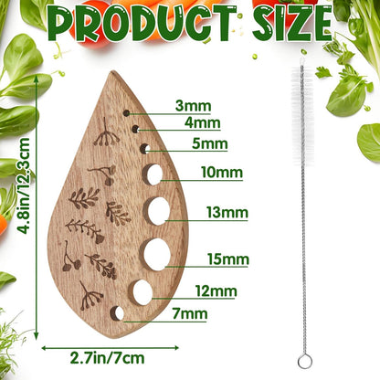 2Pcs Wooden Vegetable Leaf Separator, Pottery Herb Stripper Tool Supplies, Fun Kitchen Gadgets, Exquisite Herb Stripper Bowl Gifts for the Kitchen Suitable for Home Use & Chefs