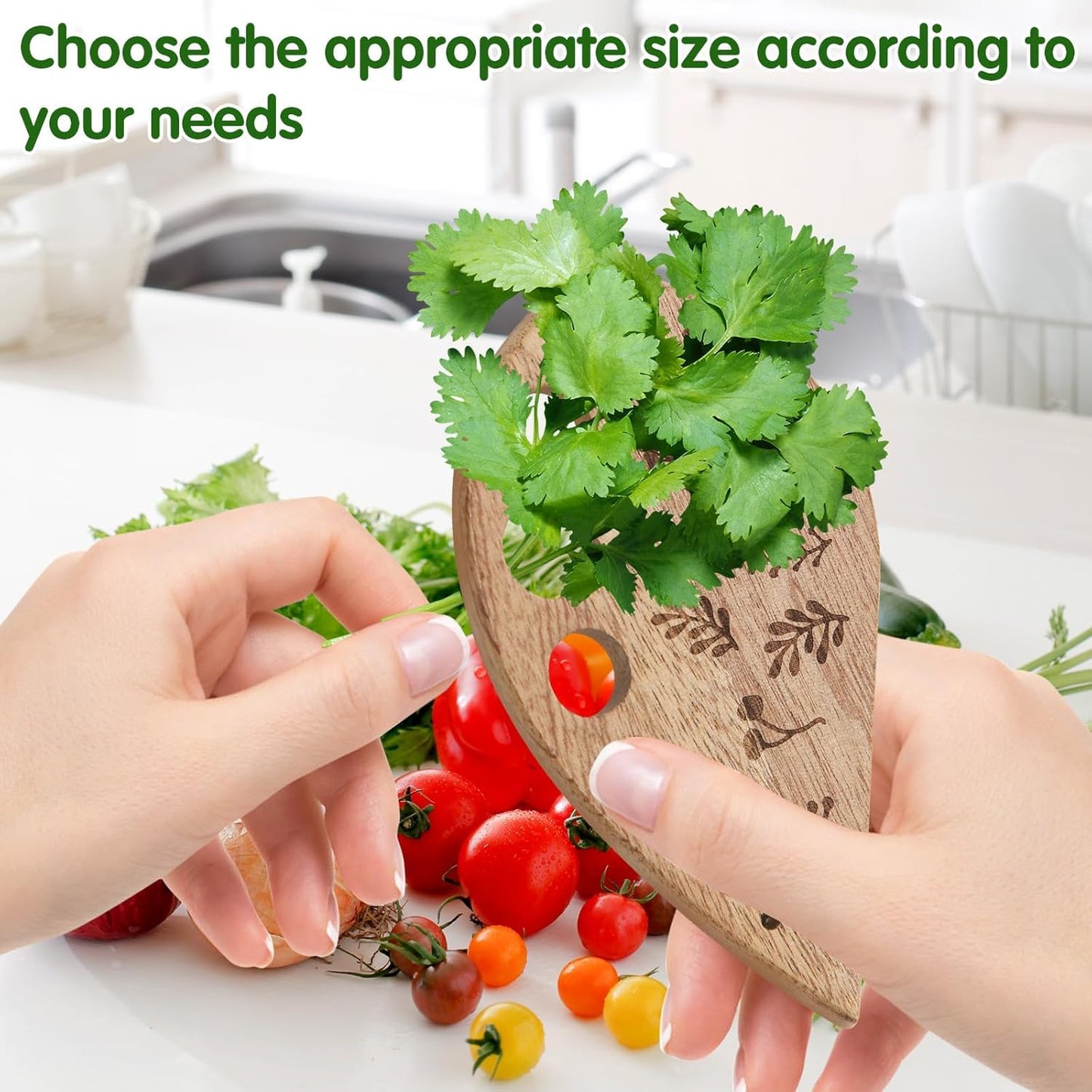 2Pcs Wooden Vegetable Leaf Separator, Pottery Herb Stripper Tool Supplies, Fun Kitchen Gadgets, Exquisite Herb Stripper Bowl Gifts for the Kitchen Suitable for Home Use & Chefs