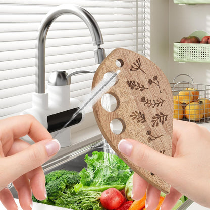 2Pcs Wooden Vegetable Leaf Separator, Pottery Herb Stripper Tool Supplies, Fun Kitchen Gadgets, Exquisite Herb Stripper Bowl Gifts for the Kitchen Suitable for Home Use & Chefs