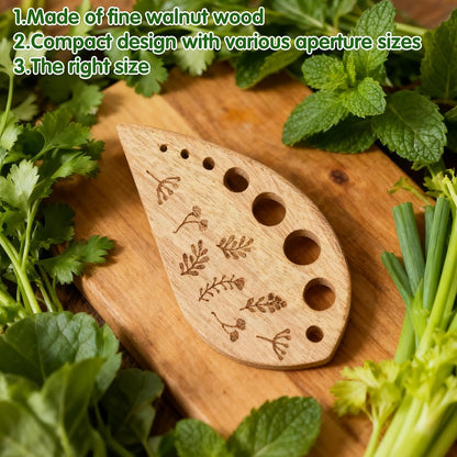 2Pcs Wooden Vegetable Leaf Separator, Pottery Herb Stripper Tool Supplies, Fun Kitchen Gadgets, Exquisite Herb Stripper Bowl Gifts for the Kitchen Suitable for Home Use & Chefs