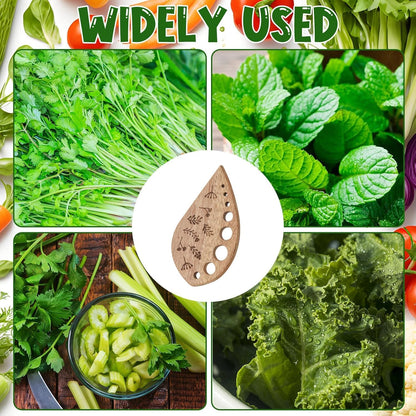 2Pcs Wooden Vegetable Leaf Separator, Pottery Herb Stripper Tool Supplies, Fun Kitchen Gadgets, Exquisite Herb Stripper Bowl Gifts for the Kitchen Suitable for Home Use & Chefs