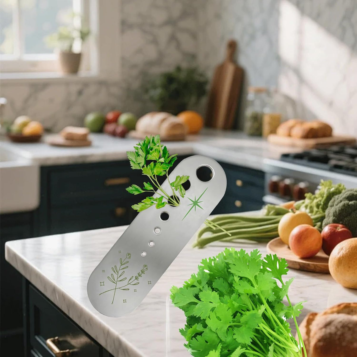 2Pcs Wooden Vegetable Leaf Separator, Pottery Herb Stripper Tool Supplies, Fun Kitchen Gadgets, Exquisite Herb Stripper Bowl Gifts for the Kitchen Suitable for Home Use & Chefs