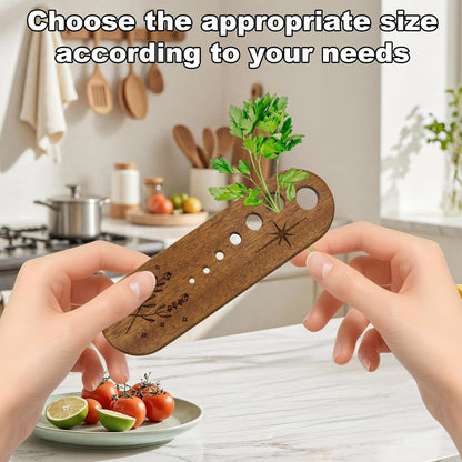 2Pcs Wooden Vegetable Leaf Separator, Pottery Herb Stripper Tool Supplies, Fun Kitchen Gadgets, Exquisite Herb Stripper Bowl Gifts for the Kitchen Suitable for Home Use & Chefs
