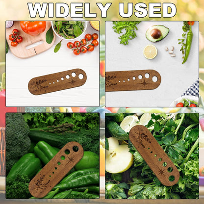 2Pcs Wooden Vegetable Leaf Separator, Pottery Herb Stripper Tool Supplies, Fun Kitchen Gadgets, Exquisite Herb Stripper Bowl Gifts for the Kitchen Suitable for Home Use & Chefs