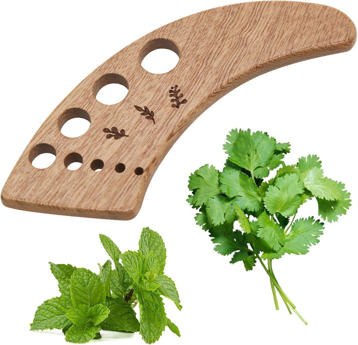 2Pcs Wooden Vegetable Leaf Separator, Pottery Herb Stripper Tool Supplies, Fun Kitchen Gadgets, Exquisite Herb Stripper Bowl Gifts for the Kitchen Suitable for Home Use & Chefs