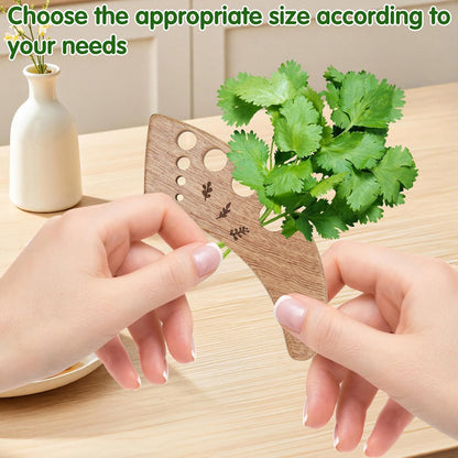 2Pcs Wooden Vegetable Leaf Separator, Pottery Herb Stripper Tool Supplies, Fun Kitchen Gadgets, Exquisite Herb Stripper Bowl Gifts for the Kitchen Suitable for Home Use & Chefs