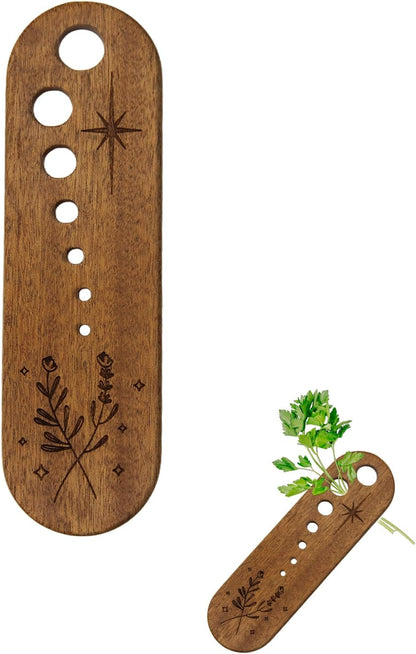2Pcs Wooden Vegetable Leaf Separator, Pottery Herb Stripper Tool Supplies, Fun Kitchen Gadgets, Exquisite Herb Stripper Bowl Gifts for the Kitchen Suitable for Home Use & Chefs