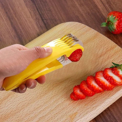 Yellow Food Manual Slicer, Handheld Portable Small Food Slicer Mandolines and Slicers, Multifunctional Slicer, Suit for Banana Strawberry Cucumber Carrot Egg Vegetable Fruit, Small Food Slicer