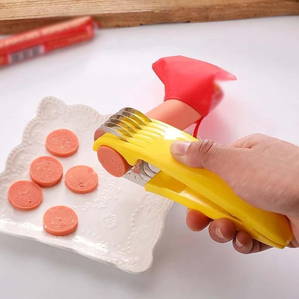 Yellow Food Manual Slicer, Handheld Portable Small Food Slicer Mandolines and Slicers, Multifunctional Slicer, Suit for Banana Strawberry Cucumber Carrot Egg Vegetable Fruit, Small Food Slicer