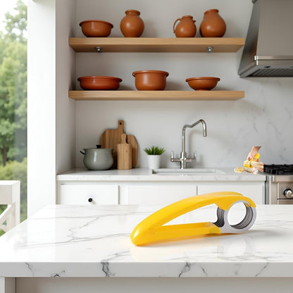 Yellow Food Manual Slicer, Handheld Portable Small Food Slicer Mandolines and Slicers, Multifunctional Slicer, Suit for Banana Strawberry Cucumber Carrot Egg Vegetable Fruit, Small Food Slicer