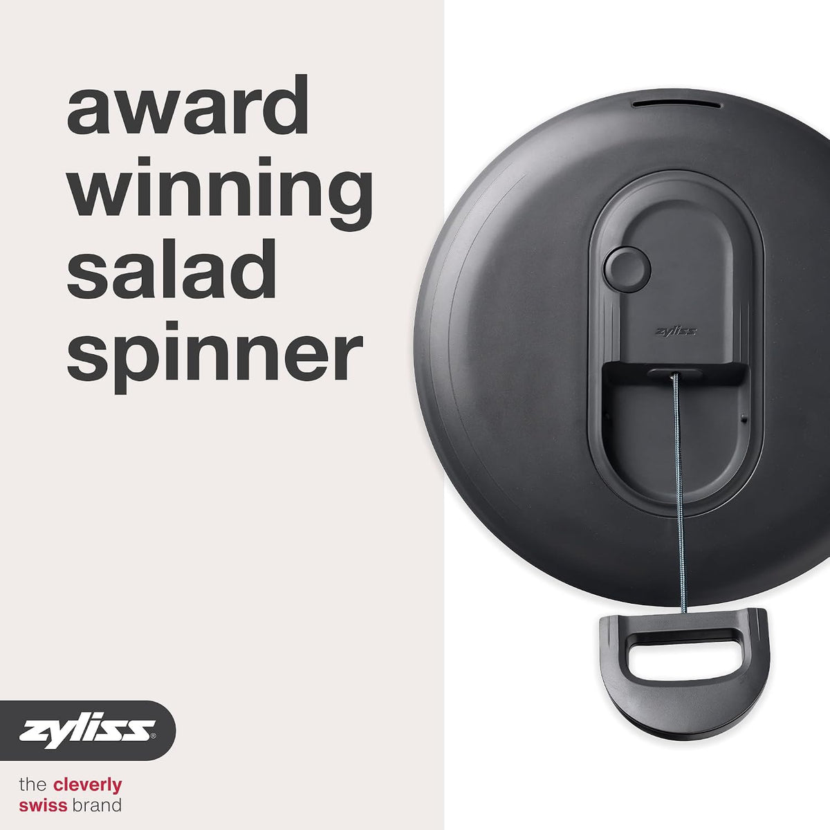 Easy Spin 2 AquaVent Large Salad Spinner - Salad Spinner with Pull Cord - Salad Bowl for 4 to 6 Servings - Manual Vegetable and Fruit Dryer - Vegetable Spinner with Brake - Green, Large