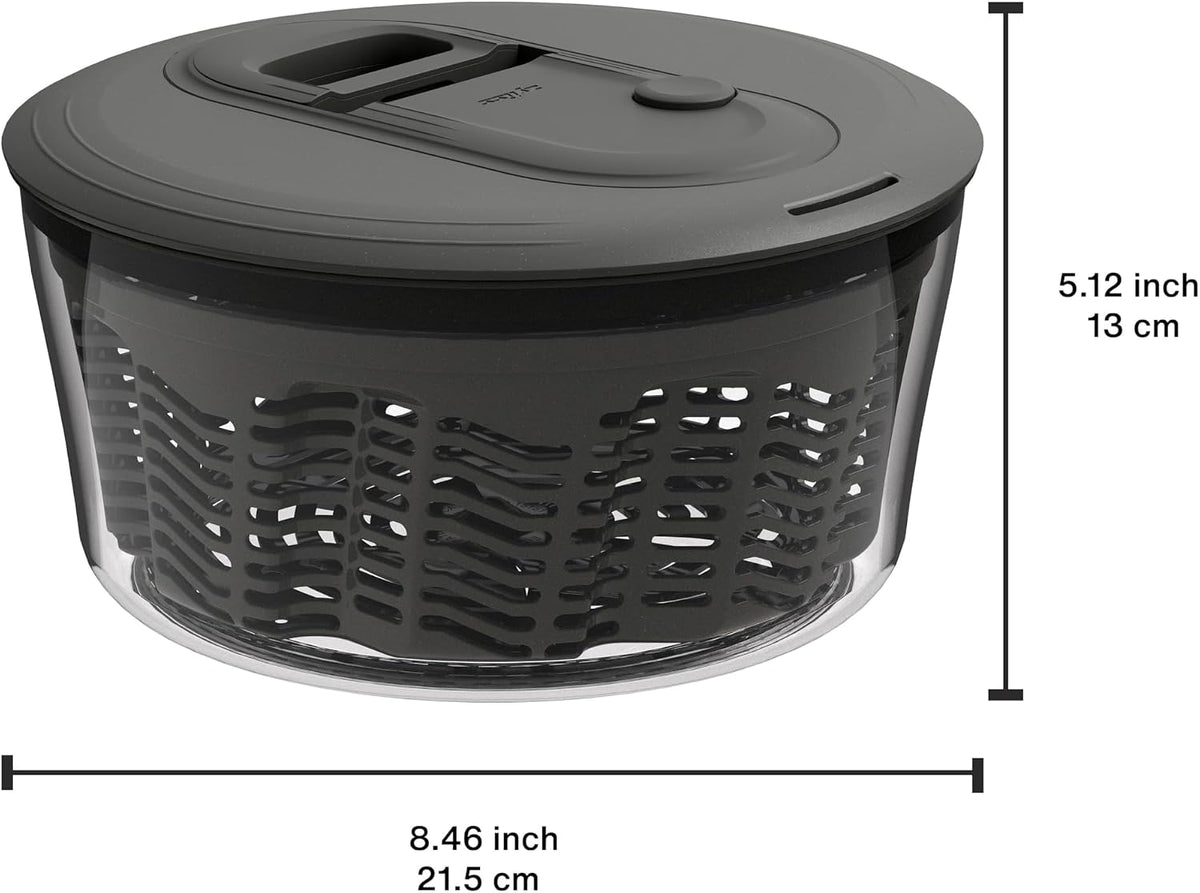 Easy Spin 2 AquaVent Large Salad Spinner - Salad Spinner with Pull Cord - Salad Bowl for 4 to 6 Servings - Manual Vegetable and Fruit Dryer - Vegetable Spinner with Brake - Green, Large