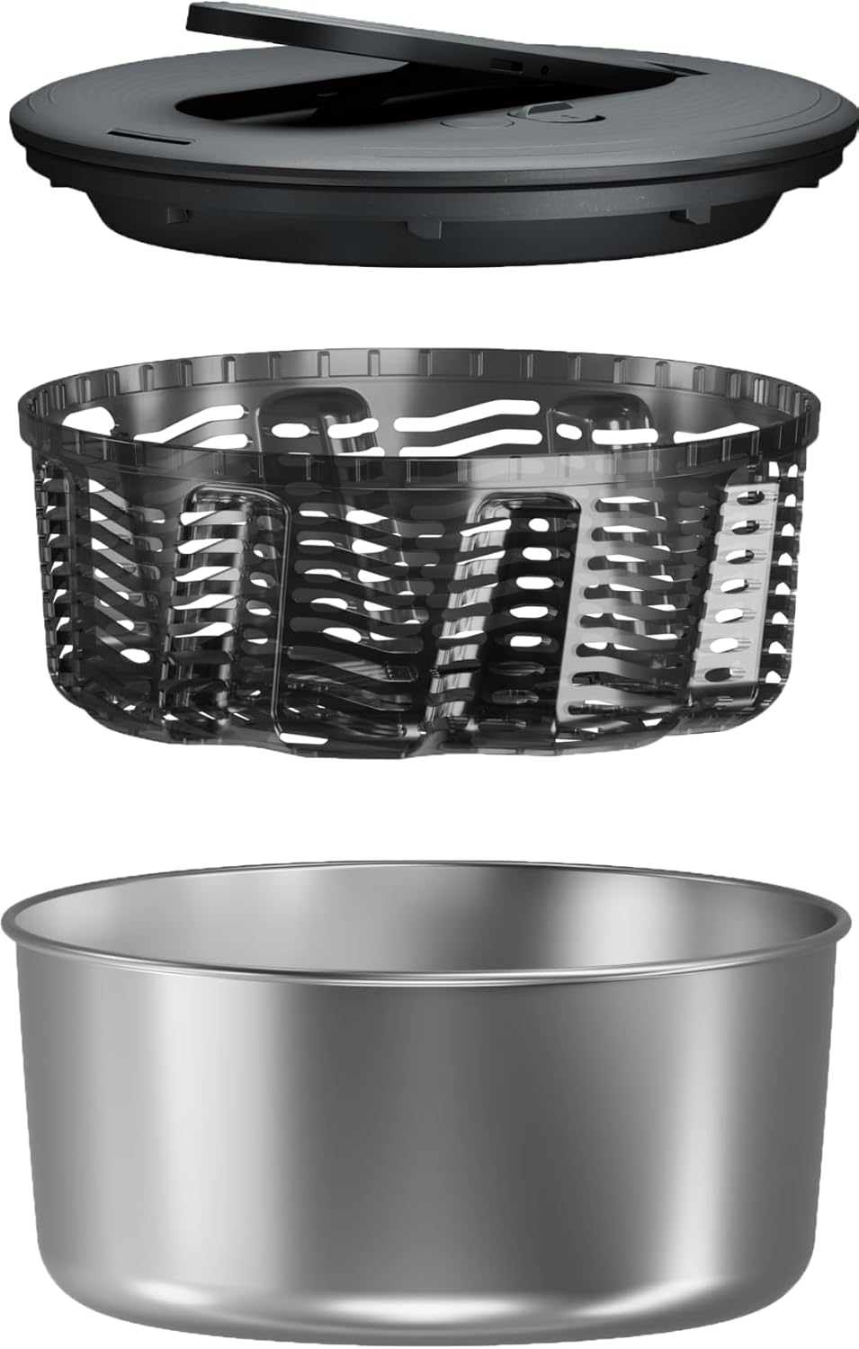 Easy Spin 2 AquaVent Large Salad Spinner - Salad Spinner with Pull Cord - Salad Bowl for 4 to 6 Servings - Manual Vegetable and Fruit Dryer - Vegetable Spinner with Brake - Green, Large