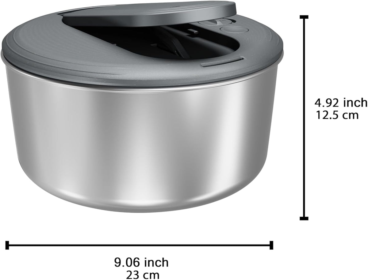 Easy Spin 2 AquaVent Large Salad Spinner - Salad Spinner with Pull Cord - Salad Bowl for 4 to 6 Servings - Manual Vegetable and Fruit Dryer - Vegetable Spinner with Brake - Green, Large