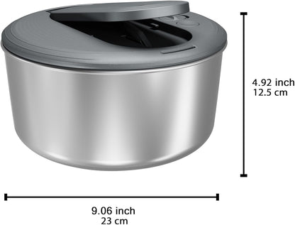 Easy Spin 2 AquaVent Large Salad Spinner - Salad Spinner with Pull Cord - Salad Bowl for 4 to 6 Servings - Manual Vegetable and Fruit Dryer - Vegetable Spinner with Brake - Green, Large