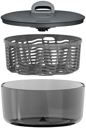 Easy Spin 2 AquaVent Large Salad Spinner - Salad Spinner with Pull Cord - Salad Bowl for 4 to 6 Servings - Manual Vegetable and Fruit Dryer - Vegetable Spinner with Brake - Green, Large