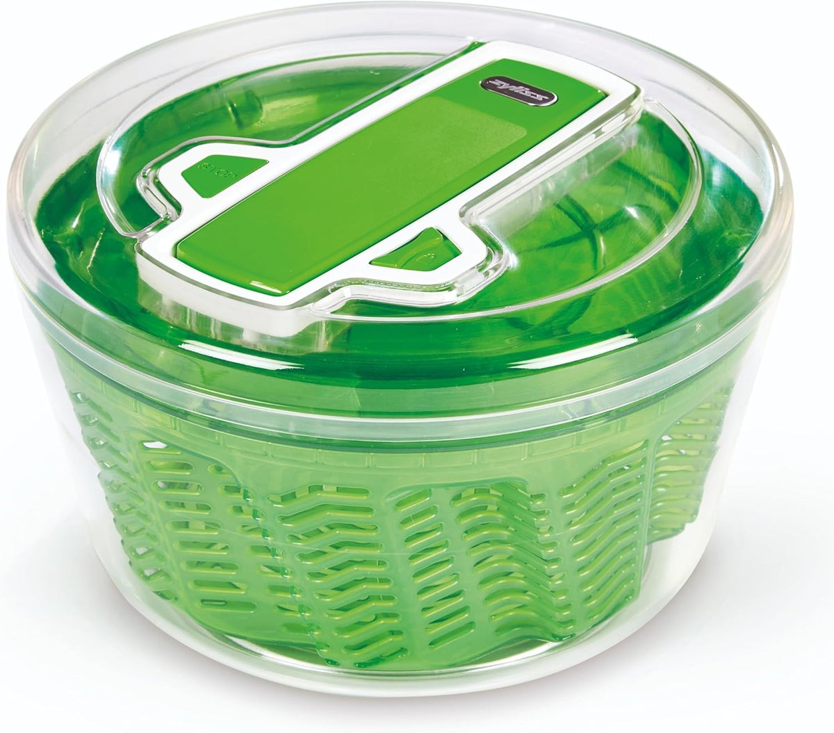 Easy Spin 2 AquaVent Large Salad Spinner - Salad Spinner with Pull Cord - Salad Bowl for 4 to 6 Servings - Manual Vegetable and Fruit Dryer - Vegetable Spinner with Brake - Green, Large