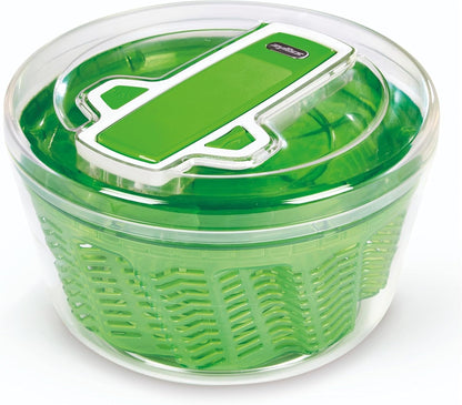 Easy Spin 2 AquaVent Large Salad Spinner - Salad Spinner with Pull Cord - Salad Bowl for 4 to 6 Servings - Manual Vegetable and Fruit Dryer - Vegetable Spinner with Brake - Green, Large