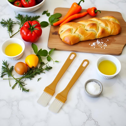 2 Pcs Basting Brush for Cooking Pastry Brush Baking Food Butter Dusting Brush Grease Dishwasher Safe Grilling Pastry and Basting Brushes, Baking and Pastry Utensils (0.8 * 5.2in)