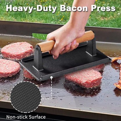 7 Piece Griddle Breakfast Kit for Blackstone, Griddle Accessories Set - Includes Pancake Batter Dispenser, Bacon Press, Egg Rings, Basting Brush