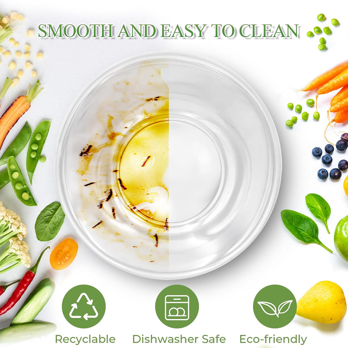 Glass Salad Bowl with Sealing Lid, 10.6Inch Large Trifle Bowl Glass Fruit Bowl, 4.7 Quart Large Capacity Serving Bowls for Salad, Pasta, Fruit, Dessert Display Cake, Microwave Safe