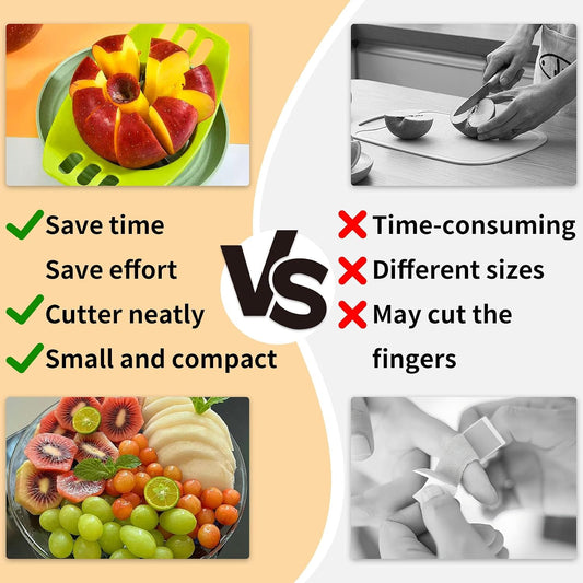 Apple Cutter Slicer 3.5 Inch,Stainless Steel Apple Corer for Fruits,Vegetables(Green）
