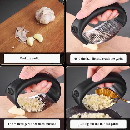 Garlic Press Rocker, Stainless Steel Garlic Mincer Crusher,Easy to Use and Clean,Easy Kitchen Gadget for Effortless Smashing,Kitchen Essentials,Home and Kitchen Utensils Accessories,Cooking