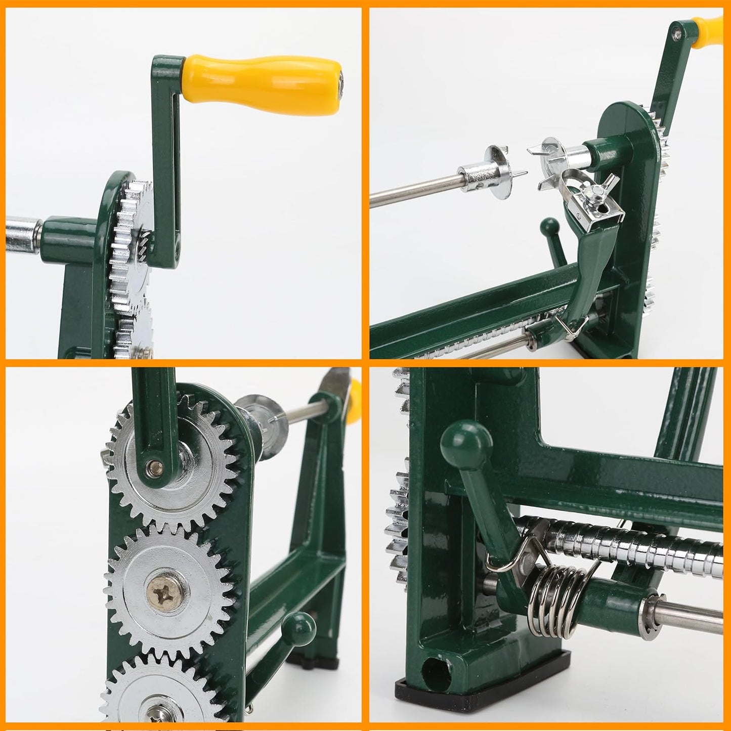 Hand Crank Orange Twist Peeler Machine, Multifunction Stainless Steel Fruit & Citrus Peeling Tool for Apple Kiwi Potato, Adjustable Clamp-on Kitchen Gadgets for Desk or Table, Household Tool