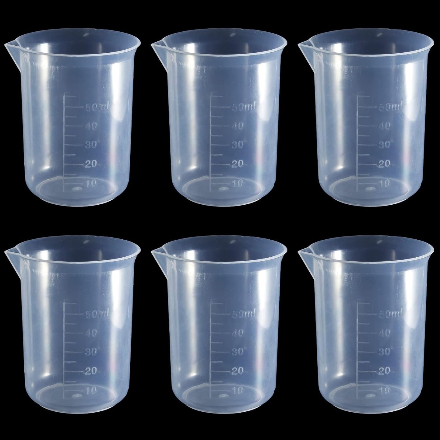 100ml/3.4oz Plastic Graduated Beaker (3 Pack), Transparent PP Measuring Cup Mixing Cup for Kitchen Lab