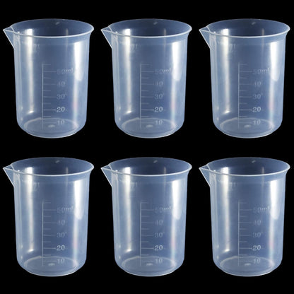 100ml/3.4oz Plastic Graduated Beaker (3 Pack), Transparent PP Measuring Cup Mixing Cup for Kitchen Lab