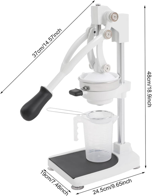 Manual Juicer, Cast Iron Juicer, Citrus Juicer with Stable Base Commercial Grade Manual Press for Orange Lemon Lime Grapefruit and Pomegranate