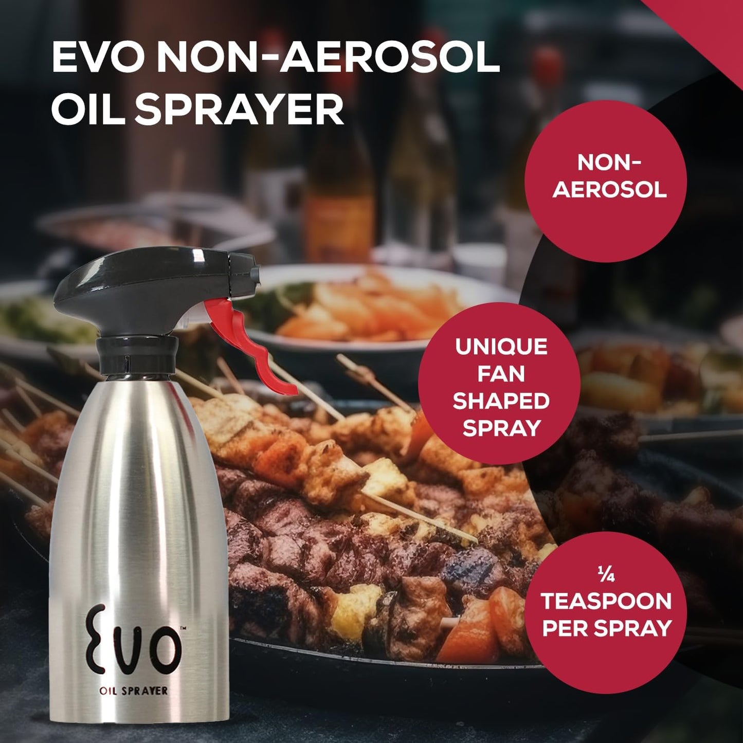 18/8 Stainless Steel, Non-Aerosol for Olive, Cooking Oils, and Vinegars, Silver, 16-Ounce Capacity