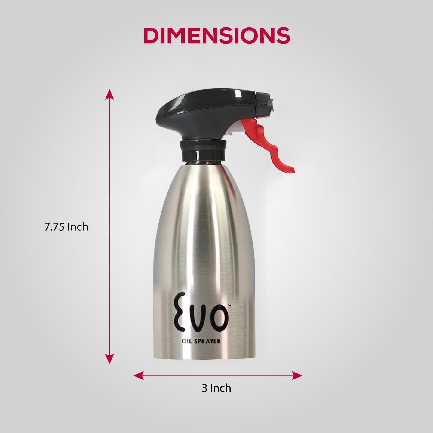 18/8 Stainless Steel, Non-Aerosol for Olive, Cooking Oils, and Vinegars, Silver, 16-Ounce Capacity