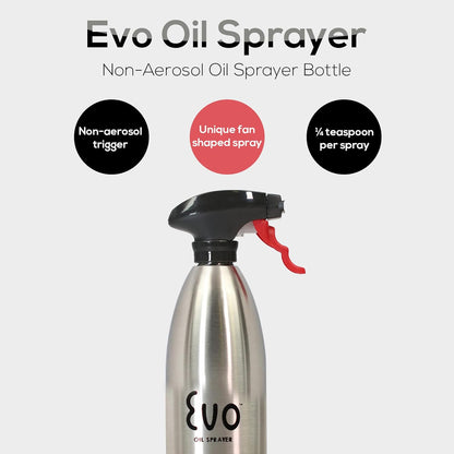 18/8 Stainless Steel, Non-Aerosol for Olive, Cooking Oils, and Vinegars, Silver, 16-Ounce Capacity