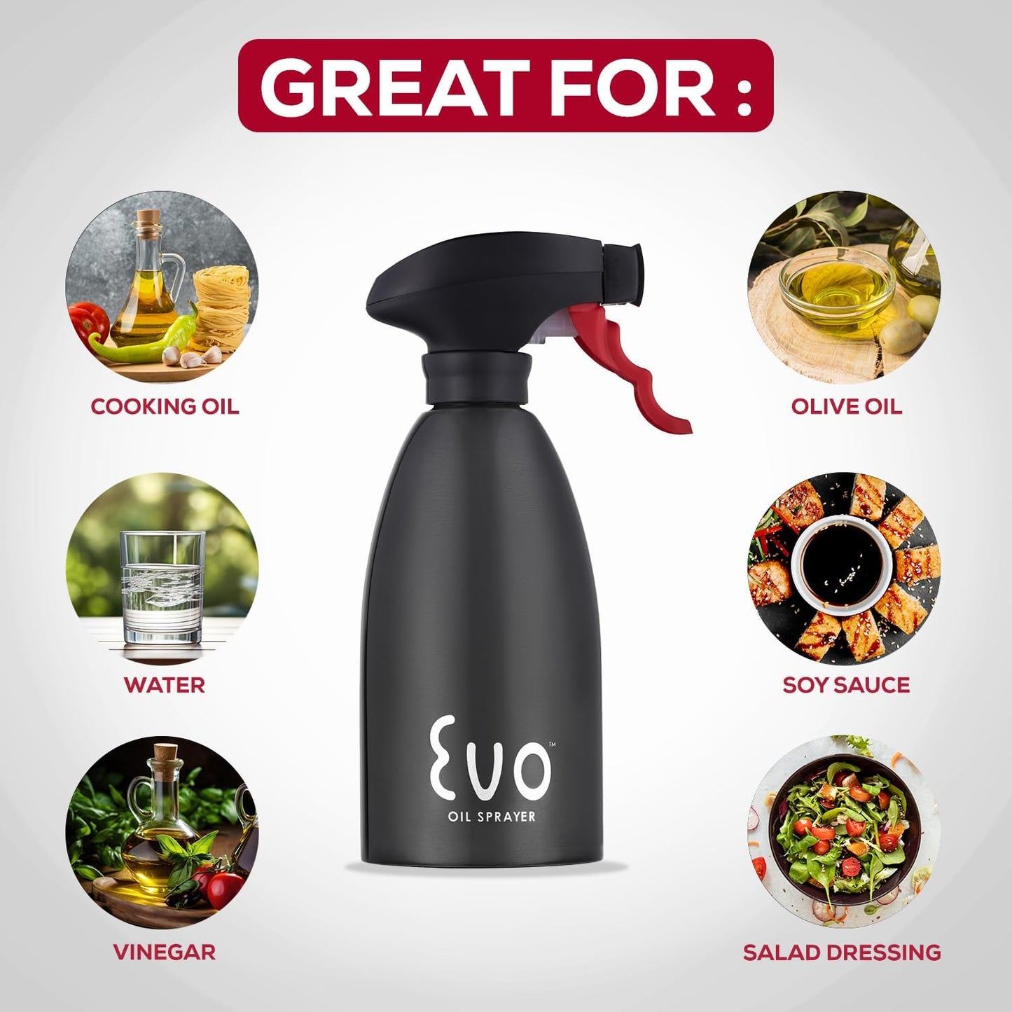 18/8 Stainless Steel, Non-Aerosol for Olive, Cooking Oils, and Vinegars, Silver, 16-Ounce Capacity