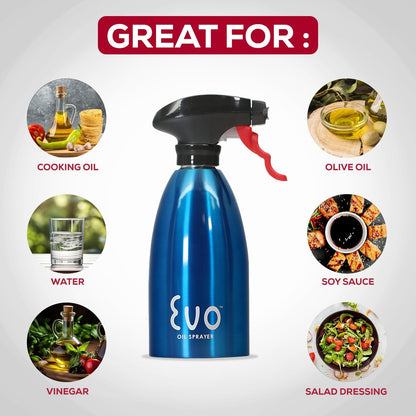 18/8 Stainless Steel, Non-Aerosol for Olive, Cooking Oils, and Vinegars, Silver, 16-Ounce Capacity