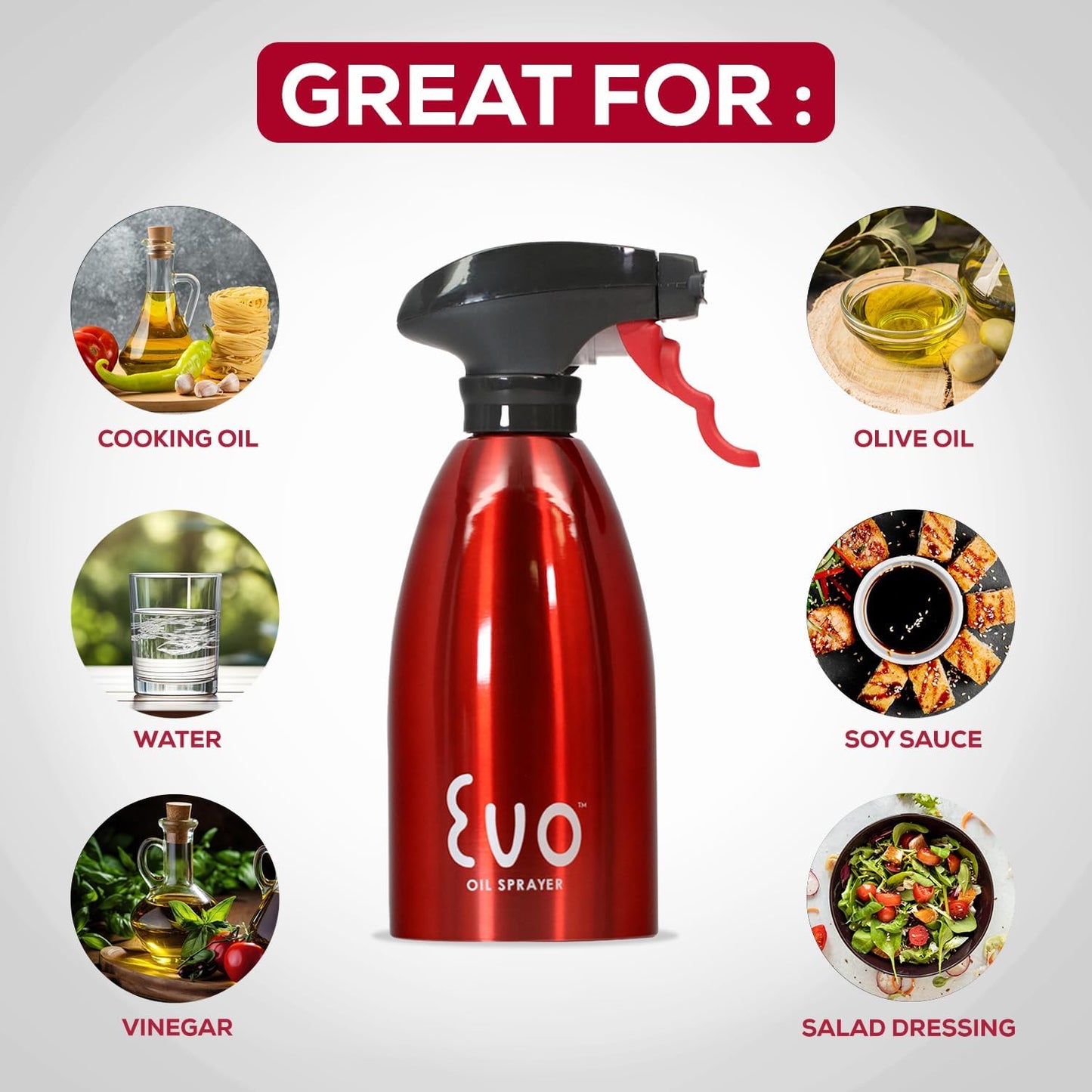 18/8 Stainless Steel, Non-Aerosol for Olive, Cooking Oils, and Vinegars, Silver, 16-Ounce Capacity