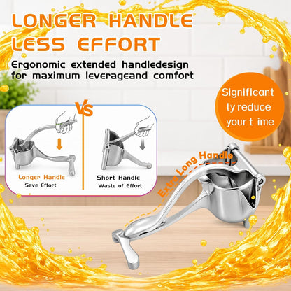 Heavy Duty Manual Juicer Hand Press, Whole Fruit Citrus Lemon Squeezer, Aluminum Fruit Press for Orange Lime Pomegranate, No Pre-Cutting for Home Commercial Bar Use