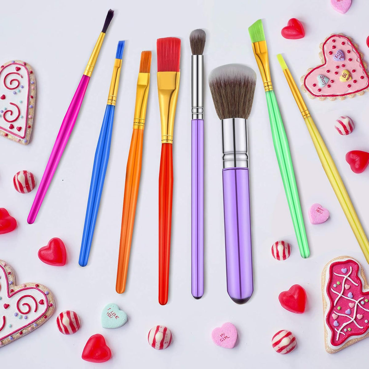 8 Pcs Cake Decorating Brushes Set Dry Brush Food Painting