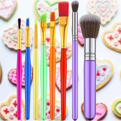 8 Pcs Cake Decorating Brushes Set Dry Brush Food Painting