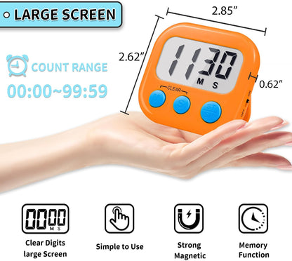 Timer for Kids Digital Kitchen Timers for Cooking- 2 Pack Blue Green